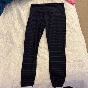 Navy Blue and Gray/Blue Striped Leggings